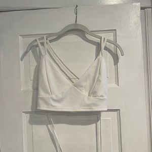 White Wrap Around Tank Top